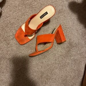 Nine West Orange Open-Toe Heels